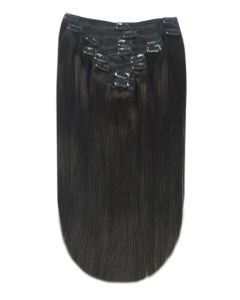 Remy Human Hair extensions straight 18" - zwart 1B#