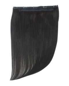 Remy Human Hair extensions Quad Weft straight - zwart 1B#