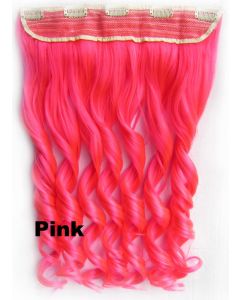 Clip in 1 baan wavy Pink