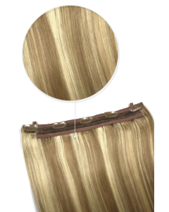 Remy Human Hair extensions Quad Weft straight 18" - blond 18/613#