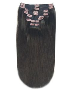 Remy Human Hair extensions straight 20" - bruin 2#