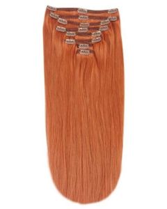 Remy Human Hair extensions straight 20" - natural red 350#