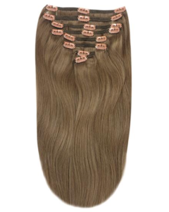 Remy Human Hair extensions straight 20" - brown 9#