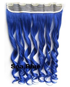 Clip in 1 baan wavy Sea Blue