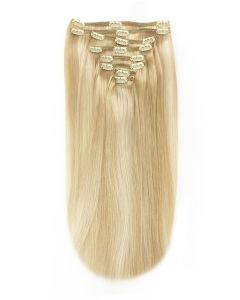 Remy Human Hair extensions straight 18" - bruin / blond 16/613