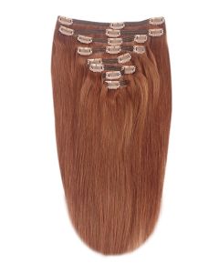 Remy Human Hair extensions straight 18" - rood 33#
