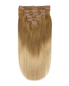 Remy Human Hair extensions Double Weft straight - bruin / blond T6/27#
